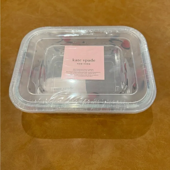 Kate Spade Cherry-Decorated Glass Food Storage Containers - Picture 3 of 6